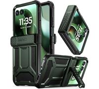 Poetic Spartan - Funda para Motorola Moto RAZR 60 Ultra 2025, con Soporte, protección de bisagra, Probada contra caídas de Grado Militar de 20 pies, Resistente a los Golpes, con Soporte, Color Verde