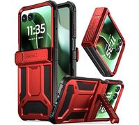 Poetic Spartan - Funda para Motorola Moto Razr 60 Ultra 2025, con soporte, protección de bisagra, probada contra caídas de grado militar de 20 pies, resistente a los golpes, con soporte, color rojo
