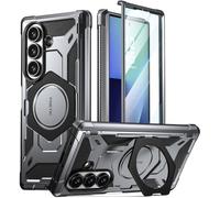 Poetic Spartan - Funda para Samsung Galaxy Z Fold 7, protección de bisagra, soporte ajustable de anillo magnético, protector de pantalla integrado, compatible con MagSafe, funda resistente de cuerpo