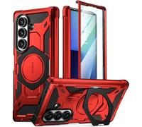 Poetic Spartan - Funda para Samsung Galaxy Z Fold 7, protección de bisagra, soporte ajustable de anillo magnético, protector de pantalla integrado, compatible con MagSafe, funda resistente de cuerpo