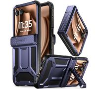 Poetic Spartan - Funda Protectora para Motorola Moto RAZR 50 Ultra 2024, función Atril, protección de bisagra, Resistente a los Golpes, con Soporte, Color Azul metálico