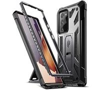 Poetic Spartan Series para Samsung Galaxy Note 20 Ultra Funda, Acento de Color metálico de Doble Capa con Textura de Cuero Premium, Funda Protectora a Prueba de Golpes con Soporte, Gun Metal