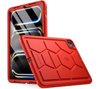Poetic TurtleSkin - Funda para iPad Pro de 11 Pulgadas (2024, M4, 5.ª generación), Funda de Silicona Resistente a los Golpes, Robusta y Apta para niños, Color Rojo