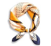 PoeticEHome Bufanda cuadrada pequeña de seda de morera de 21 x 21 pulgadas para mujer, paquete de regalo, H - Impresión digital de 21 pulgadas, 21"x21" (53x53cm)