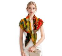 PoeticEHome Chal de Cachemir para Mujer 90x90 cm - Bufanda Cuadrado Artístico Ultra Ligero, Envoltura Regalo