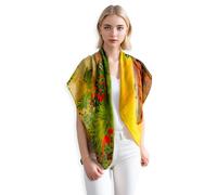 PoeticEHome Chal de Cachemir para Mujer 90x90 cm - Bufanda Cuadrado Artístico Ultra Ligero, Envoltura Regalo