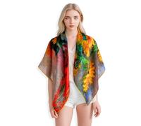 PoeticEHome Chal de Cachemir para Mujer 90x90 cm - Bufanda Cuadrado Artístico Ultra Ligero, Envoltura Regalo