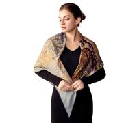 PoeticEHome Chal de Cachemir para Mujer 90x90 cm - Bufanda Cuadrado Artístico Ultra Ligero, Envoltura Regalo