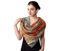 PoeticEHome Chal de Cachemir para Mujer 90x90 cm - Bufanda Cuadrado Artístico Ultra Ligero, Envoltura Regalo