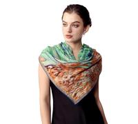 PoeticEHome Chal de Cachemir para Mujer 90x90 cm - Bufanda Cuadrado Artístico Ultra Ligero, Envoltura Regalo