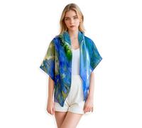 PoeticEHome Chal de Cachemir para Mujer 90x90 cm - Bufanda Cuadrado Artístico Ultra Ligero, Envoltura Regalo