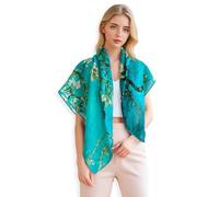 PoeticEHome Chal de Cachemir para Mujer 90x90 cm - Bufanda Cuadrado Artístico Ultra Ligero, Envoltura Regalo