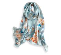 PoeticEHome Pañuelo Largo de Seda 100% Mulberry 170x53cm - Chal Suave y Ligero para Mujer, Ideal para Cuello, Cabello y Cabeza - Caja de Regalo