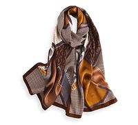 PoeticEHome Pañuelo Largo de Seda 100% Mulberry 170x53cm - Chal Suave y Ligero para Mujer, Ideal para Cuello, Cabello y Cabeza - Caja de Regalo