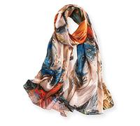 PoeticEHome Pañuelo Largo de Seda 100% Mulberry 170x53cm - Chal Suave y Ligero para Mujer, Ideal para Cuello, Cabello y Cabeza - Caja de Regalo