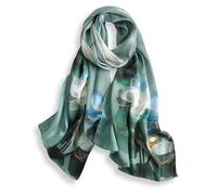 PoeticEHome Pañuelo Largo de Seda 100% Mulberry 170x53cm - Chal Suave y Ligero para Mujer, Ideal para Cuello, Cabello y Cabeza - Caja de Regalo