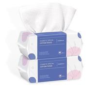 PoeticEHome Toalla facial desechable - Toallitas secas de limpieza facial de tejido de algodón extra gruesas - Paños biodegradables para quitar maquillaje y limpieza de superficies, paquete de 2