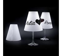 POETRY LIGHT · 3 pantallas de lámpara para copa de vino para diseñar tú mismo · de papel transparente para unir (3 transparentes sin imprimir).