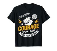 Poetry Slam Deja Que tu Coraje hable más Fuerte Slam Poesía Camiseta