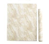 PoetryHome Papel de contacto de vinilo extraíble de mármol beige para mesa de encimera, protector contra salpicaduras, autoadhesivo, impermeable, rollo de papel tapiz de mármol de 15.7 x 117 pulgadas