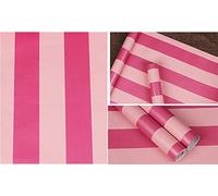 PoetryHome Papel tapiz autoadhesivo de vinilo con rayas rojas y rosas, papel tapiz para despegar y pegar, para paredes de niños y niñas, guardería, dormitorio, 17.7 x 117 pulgadas