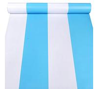 PoetryHome Vinilo autoadhesivo con rayas azules y blancas para paredes, cuarto de bebé, dormitorio, gabinetes, aparadores, cajones, muebles, calcomanía extraíble e impermeable, 17.7 x 117 pulgadas