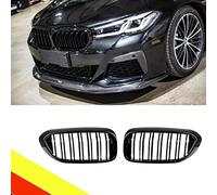 POETRYXIAO Rejilla del radiador riñón deportivo negro brillante doble puente para BMW Serie 5 G30 G31 528LI 530LI 540LI 2017-2020, adecuado para tuning BMW