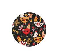 Poezjzw 4 piezas con bonito patrón de gallinas de gallo con aroma a lavanda, aroma de coche, forma redonda, fragancia colgante que se aplica a zapatos de armario