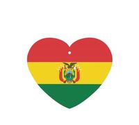 Poezjzw 4 piezas con diseño de bandera de Bolivia, aroma de lavanda, aroma de coche, forma de corazón, fragancia colgante que se aplica al armario de zapatos