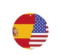 Poezjzw 4 piezas con diseño de bandera de España americana, aroma de lavanda, aroma de coche, forma redonda, para colgar fragancias que se aplican a los zapatos del armario