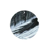 Poezjzw 4 piezas con diseño de lobo negro extraño aroma de lavanda aroma de coche forma redonda para colgar fragancia se aplica a zapatos de armario