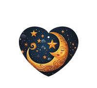 Poezjzw 4 piezas con diseño de luna durmiente y estrella, aroma de lavanda, aroma de coche, forma de corazón, fragancia colgante que se aplica a los zapatos de