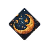 Poezjzw 4 piezas con diseño de luna durmiente y estrella, aroma de lavanda, aroma de coche, fragancia cuadrada para colgar se aplica a zapatos de armario