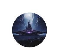 Poezjzw 4 piezas con diseño de nave espacial en el valle, aroma de lavanda, aroma de coche, forma redonda, fragancia colgante que se aplica a zapatos de armario