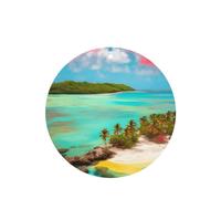 Poezjzw 4 piezas con diseño de paisaje caribeño, aroma de lavanda, aroma de coche, forma redonda, fragancia para colgar se aplica a zapatos de armario