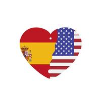 Poezjzw 4 piezas con patrón de bandera de España americana, aroma de lavanda, aroma de coche, forma de corazón, fragancia colgante que se aplica al armario de zapatos
