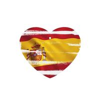 Poezjzw 4 piezas con patrón de bandera de España, aroma de lavanda, aroma de coche, forma de corazón, fragancia colgante que se aplica al armario de zapatos