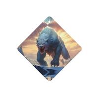 Poezjzw 4 piezas con patrón de monstruo nevado, aroma de lavanda, aroma de coche, fragancia cuadrada para colgar se aplica a zapatos de armario