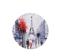 Poezjzw 4 piezas de árbol de la ciudad de París Torre Eiffel, patrón artístico de lavanda aroma de coche, forma redonda, fragancia colgante se aplica al armario de zapatos
