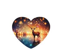 Poezjzw 4 piezas de ciervo espiritual en la luz de las estrellas, aroma de lavanda, aroma de coche, forma de corazón, fragancia colgante se aplica a zapatos de armario