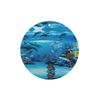 Poezjzw 4 piezas de color azul marino con patrón de vida marina con aroma a lavanda, aroma de coche, forma redonda, fragancia colgante que se aplica a los zapatos del armario