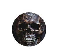 Poezjzw 4 piezas de color cobre con patrón de calavera con aroma a lavanda, aroma de coche, forma redonda, fragancia colgante que se aplica a los zapatos del armario