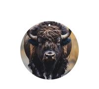 Poezjzw 4 piezas de diseño de bisonte norteamericano con aroma a lavanda para coche, forma redonda, fragancia colgante que se aplica a los zapatos del armario