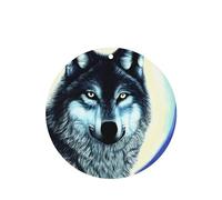 Poezjzw 4 piezas de diseño de lobo bajo la luna, aroma de lavanda, aroma de coche, forma redonda, para colgar fragancias se aplican a zapatos de armario