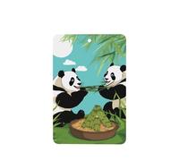 Poezjzw 4 piezas de dos bonitos pandas grandes, aroma de lavanda, aroma de coche, rectangular, fragancia para colgar se aplica a zapatos de armario