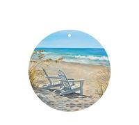 Poezjzw 4 piezas de escena de playa con patrón de sillas, aroma a lavanda, aroma de coche, forma redonda, fragancia colgante se aplica al armario de zapatos