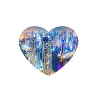 Poezjzw 4 piezas de espléndido patrón de ciudad con aroma a lavanda, aroma de coche, forma de corazón, fragancia colgante que se aplica a los zapatos del armario