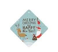 Poezjzw 4 piezas de Feliz Navidad y Feliz Año Nuevo, aroma de lavanda, aroma de coche, fragancia cuadrada para colgar se aplica a zapatos de armario