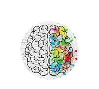 Poezjzw 4 piezas de imagen geométrica de cerebro con patrón científico, aroma a lavanda, aroma de coche, forma redonda, fragancia colgante se aplica al armario de zapatos