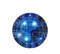 Poezjzw 4 piezas de inteligencia artificial con patrón de cerebro con aroma de lavanda, aroma de coche, forma redonda, fragancia colgante que se aplica al armario de zapatos